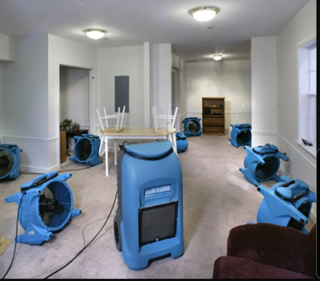 Air movers and dehumidifier setup for Water Damage Restoration in Floral City